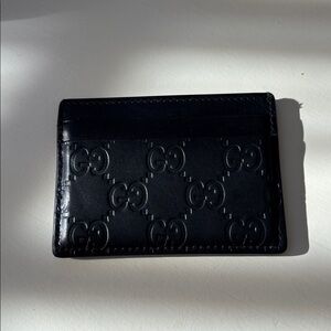 Gucci Embossed Black Card Holder